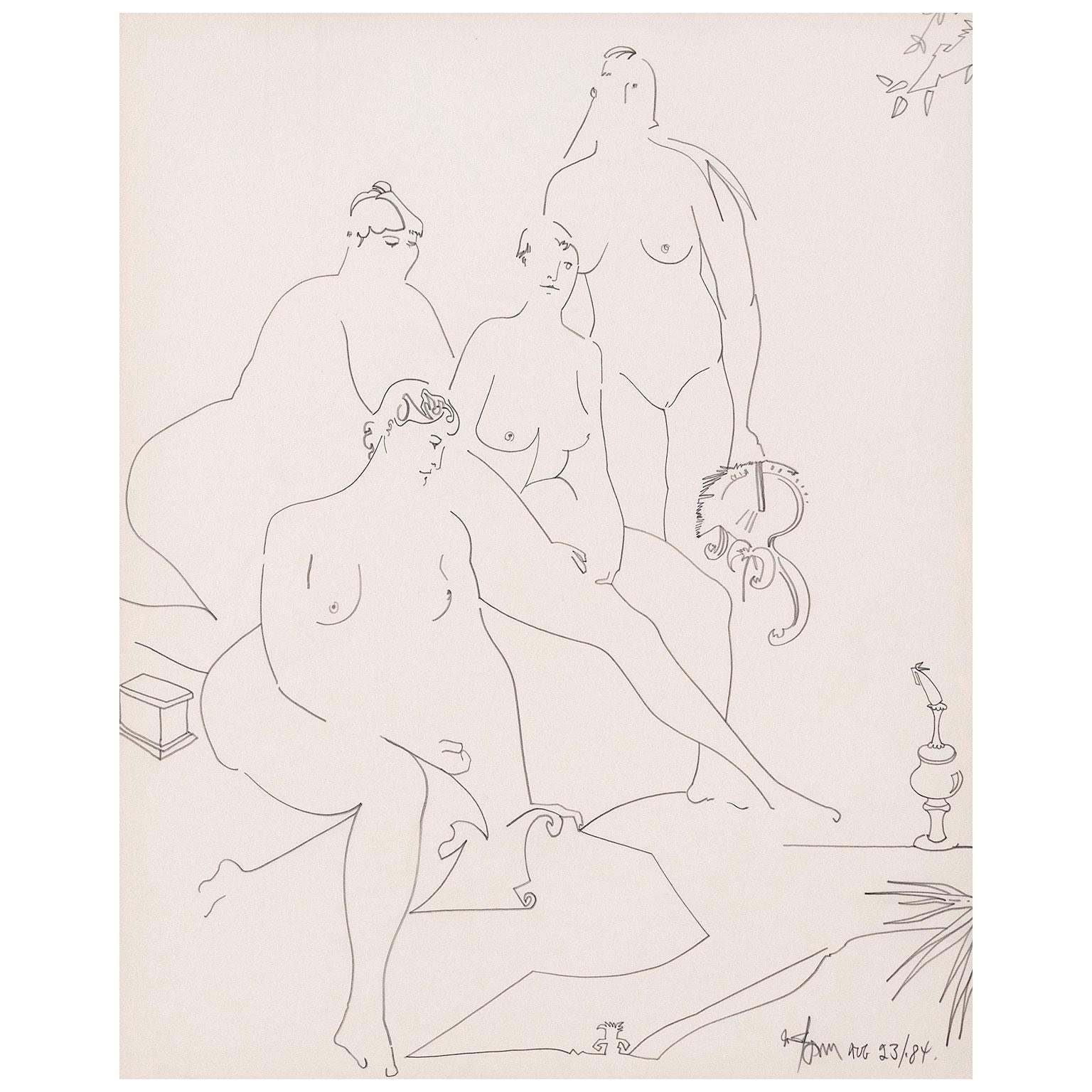 Four Nudes - Post-Modern Art by Harold Town