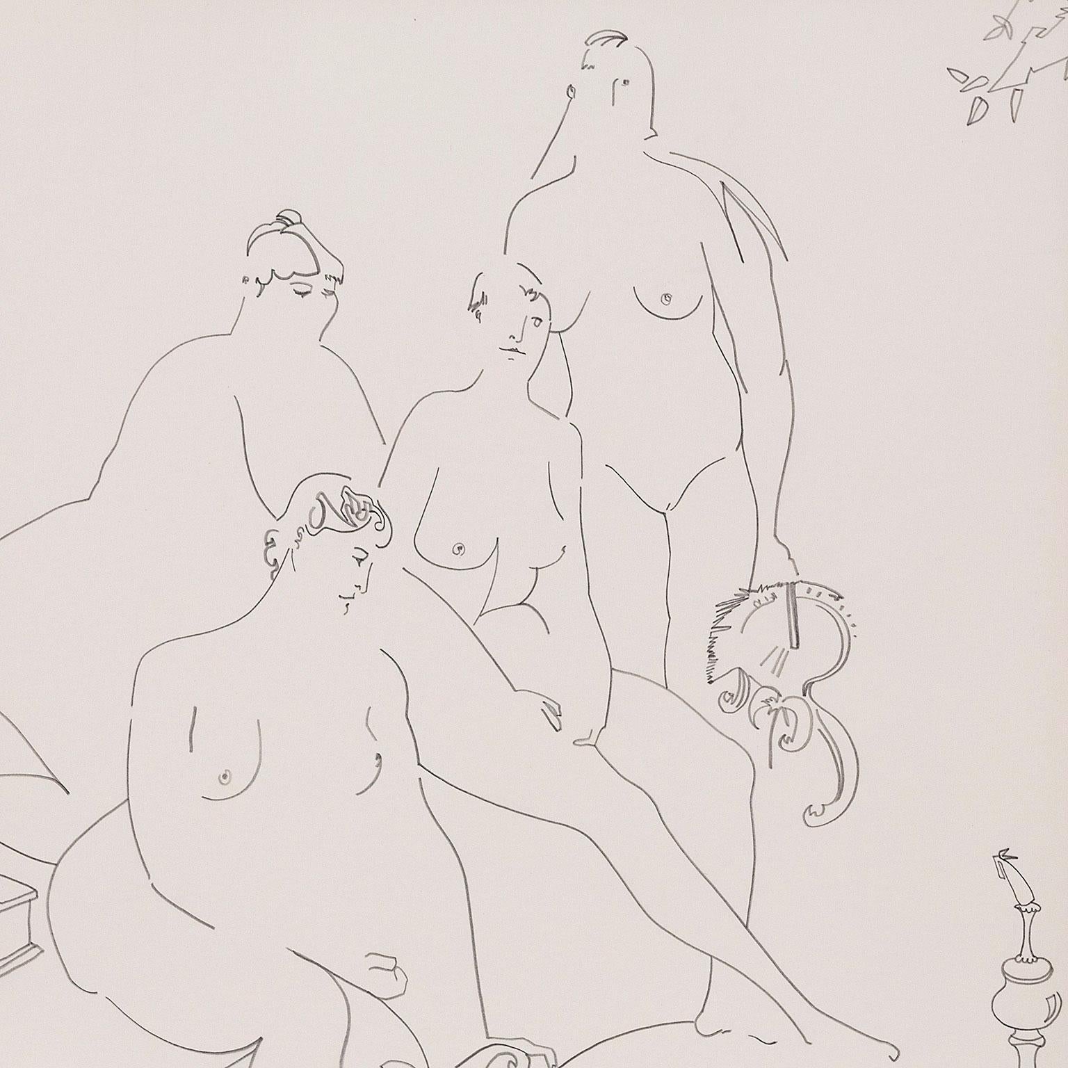 Quatre nus - Postmoderne Art par Harold Town