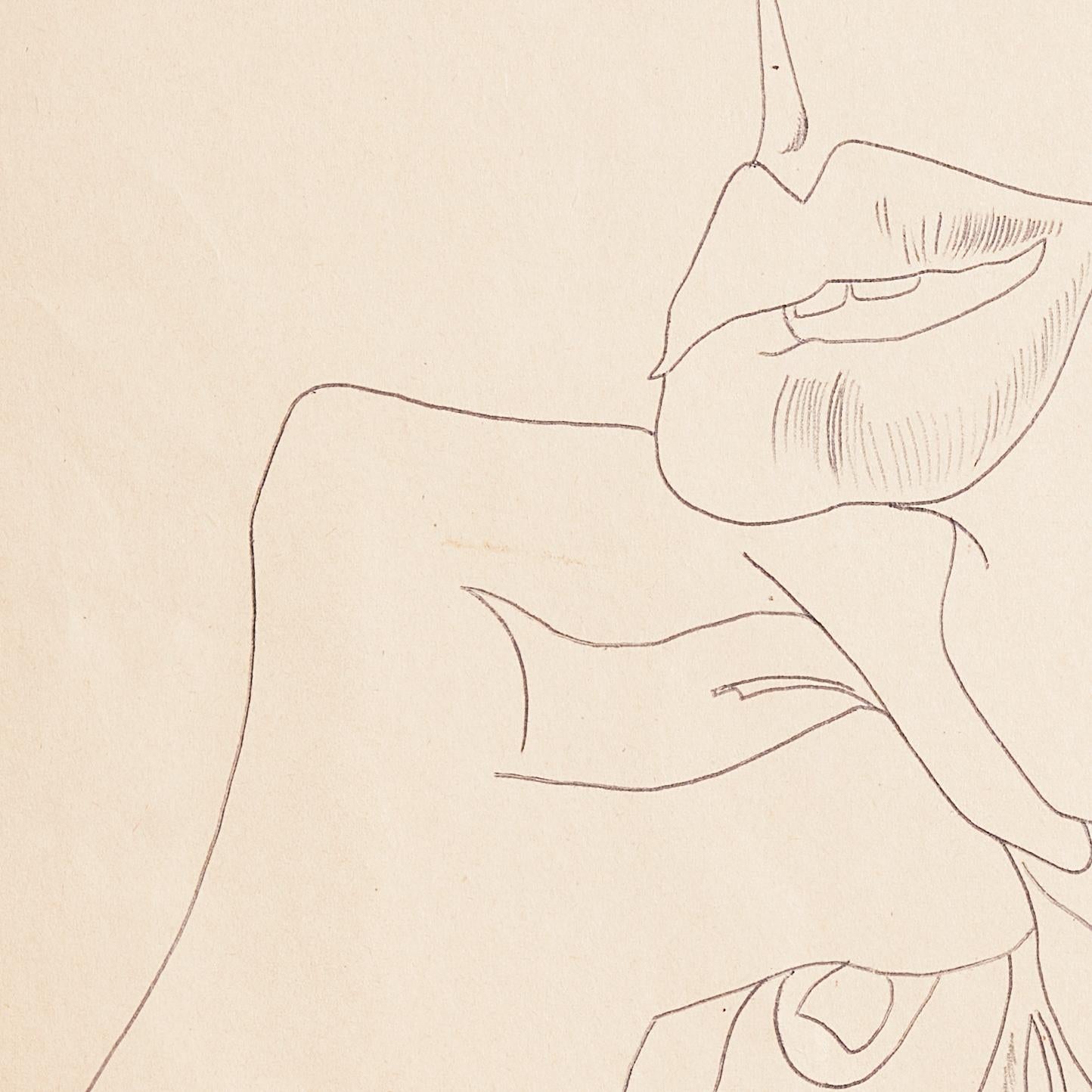 Junger Mann mit Blume (Weiß), Portrait, von Andy Warhol