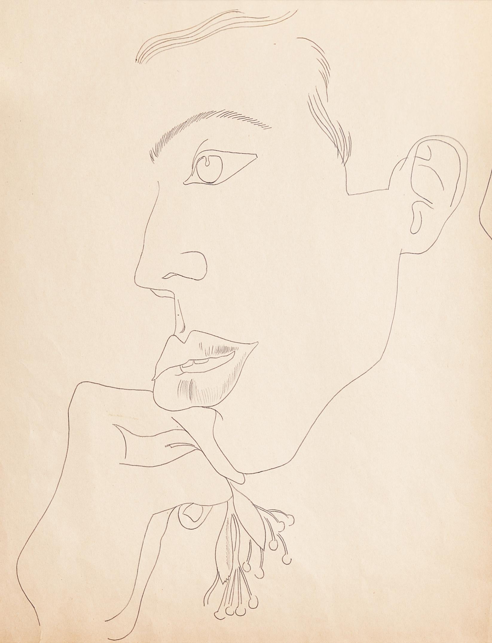 Junger Mann mit Blume (Amerikanische Moderne), Art, von Andy Warhol