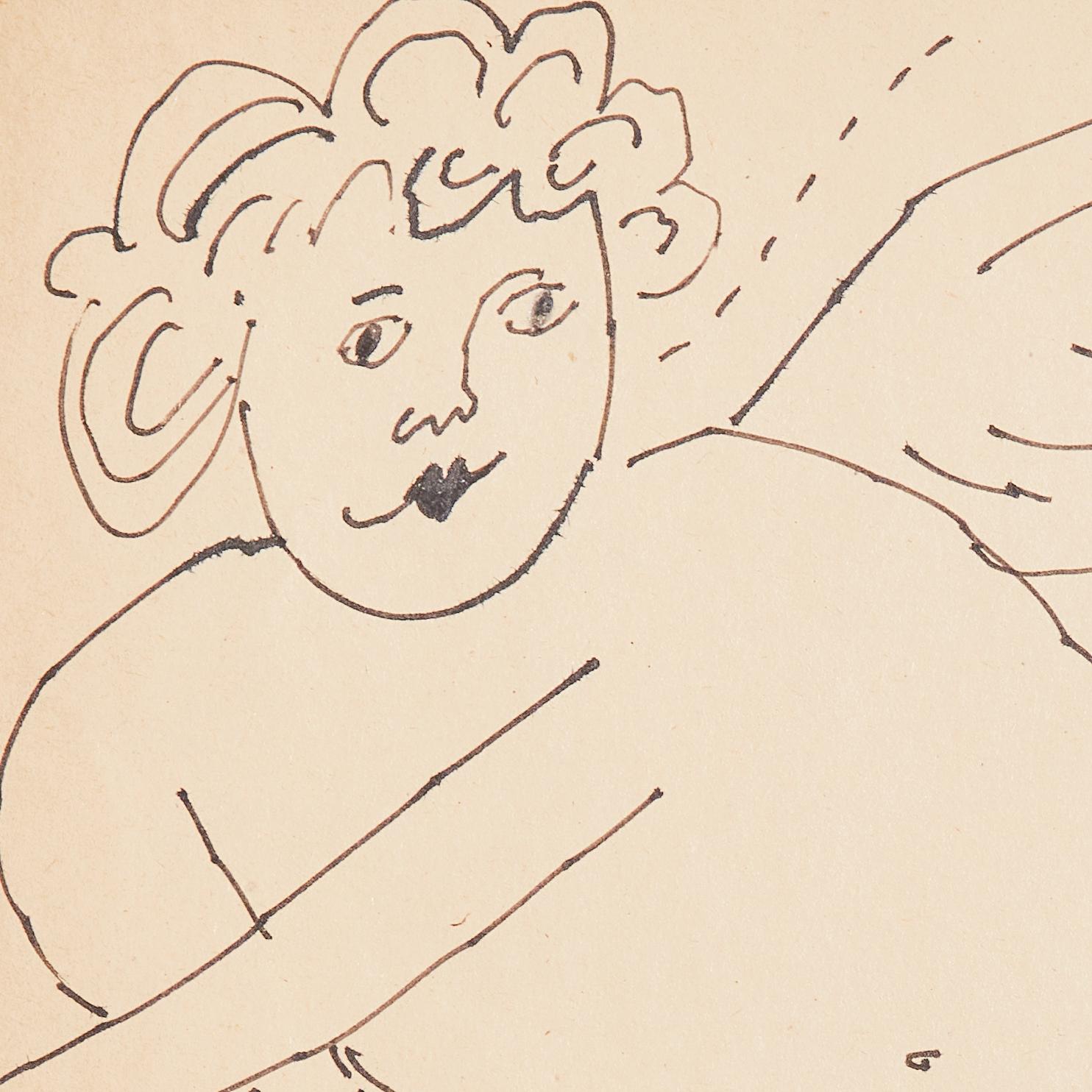 Geflügelte Putten (Beige), Portrait, von Andy Warhol