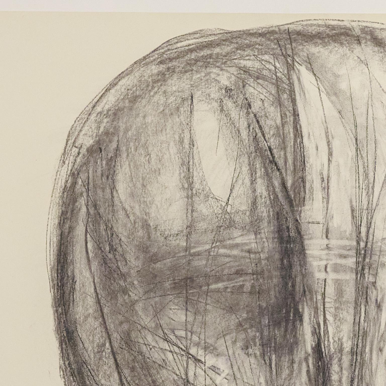 Untitled - Beige Abstract Drawing by Magdalena Abakanowicz