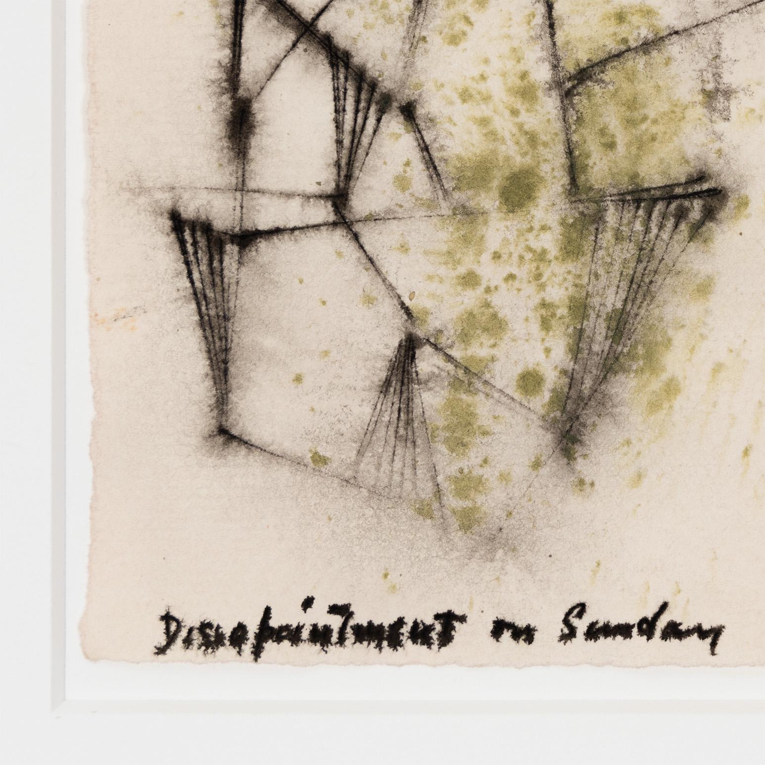 Disappointment on Sunday - Gray Abstract Drawing by Dorothy Dehner