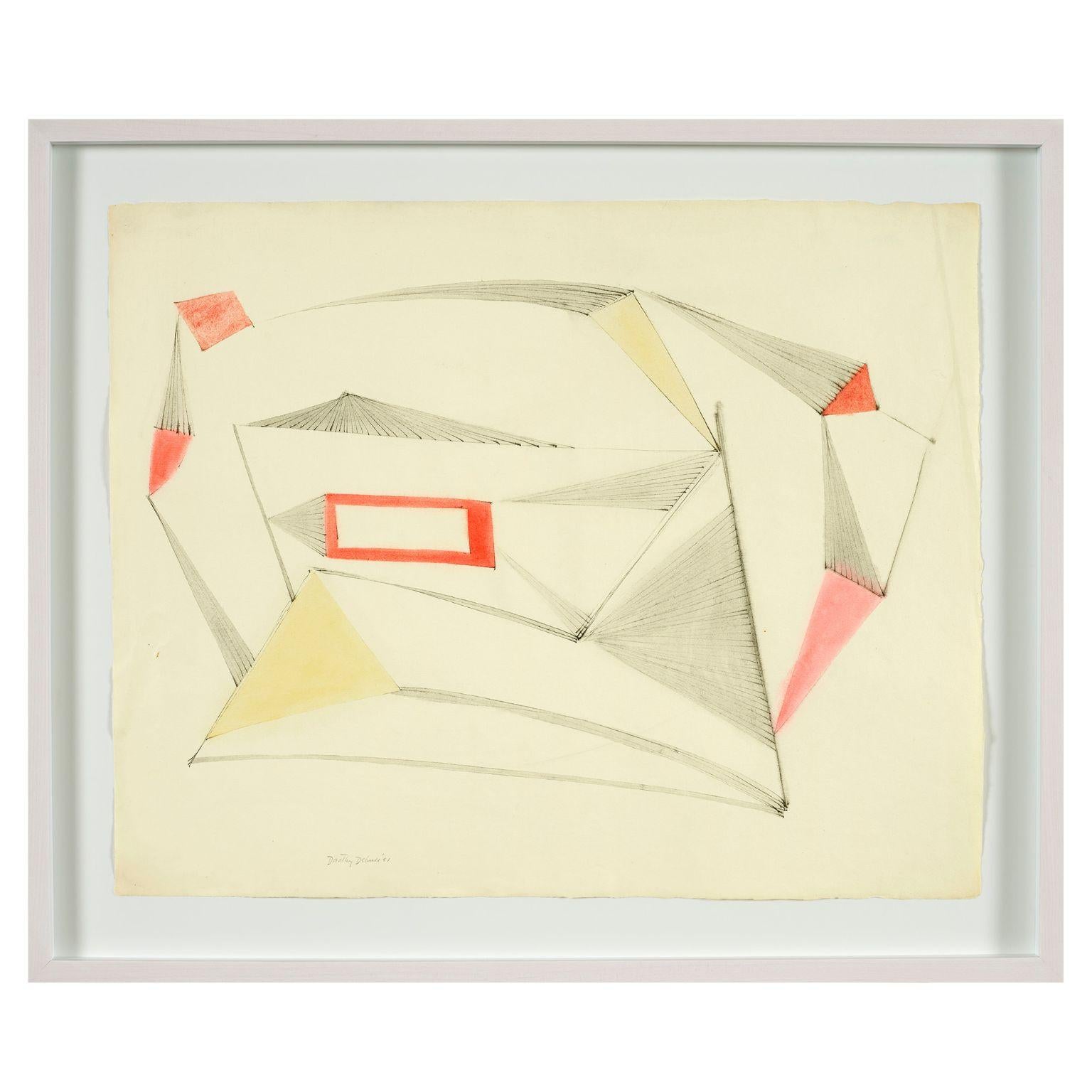 Dorothy Dehner Abstract Drawing – Breeze (Feuerstein)