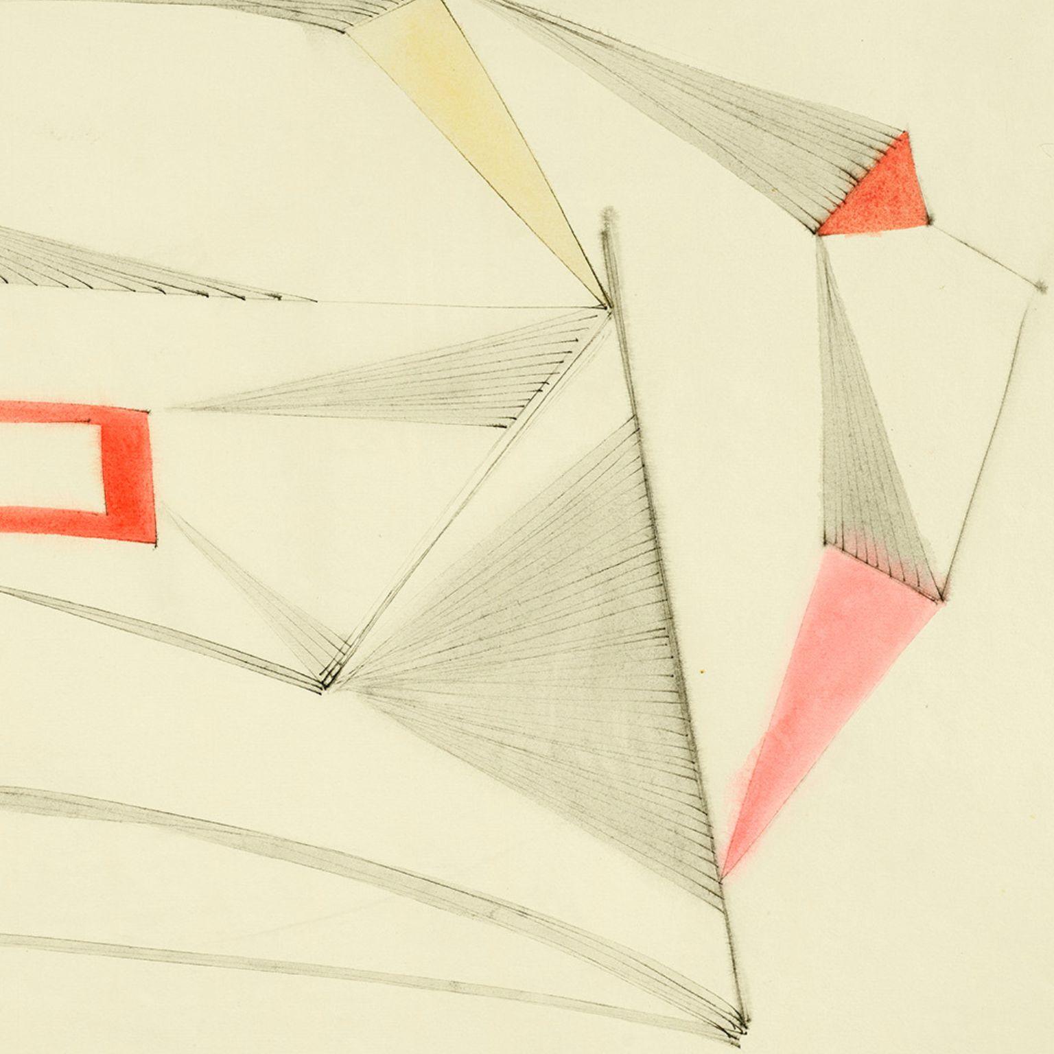 Breeze (Feuerstein) (Weiß), Abstract Drawing, von Dorothy Dehner