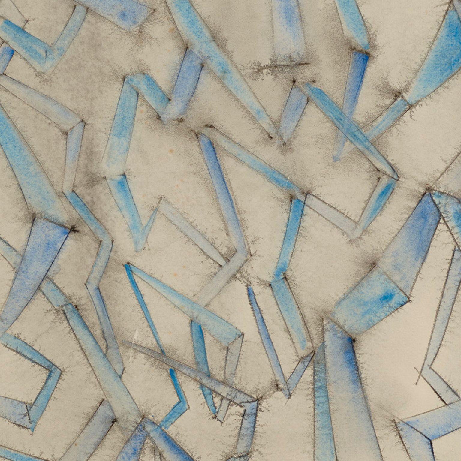 Movimento blu - Abstract Drawing Beige di Dorothy Dehner