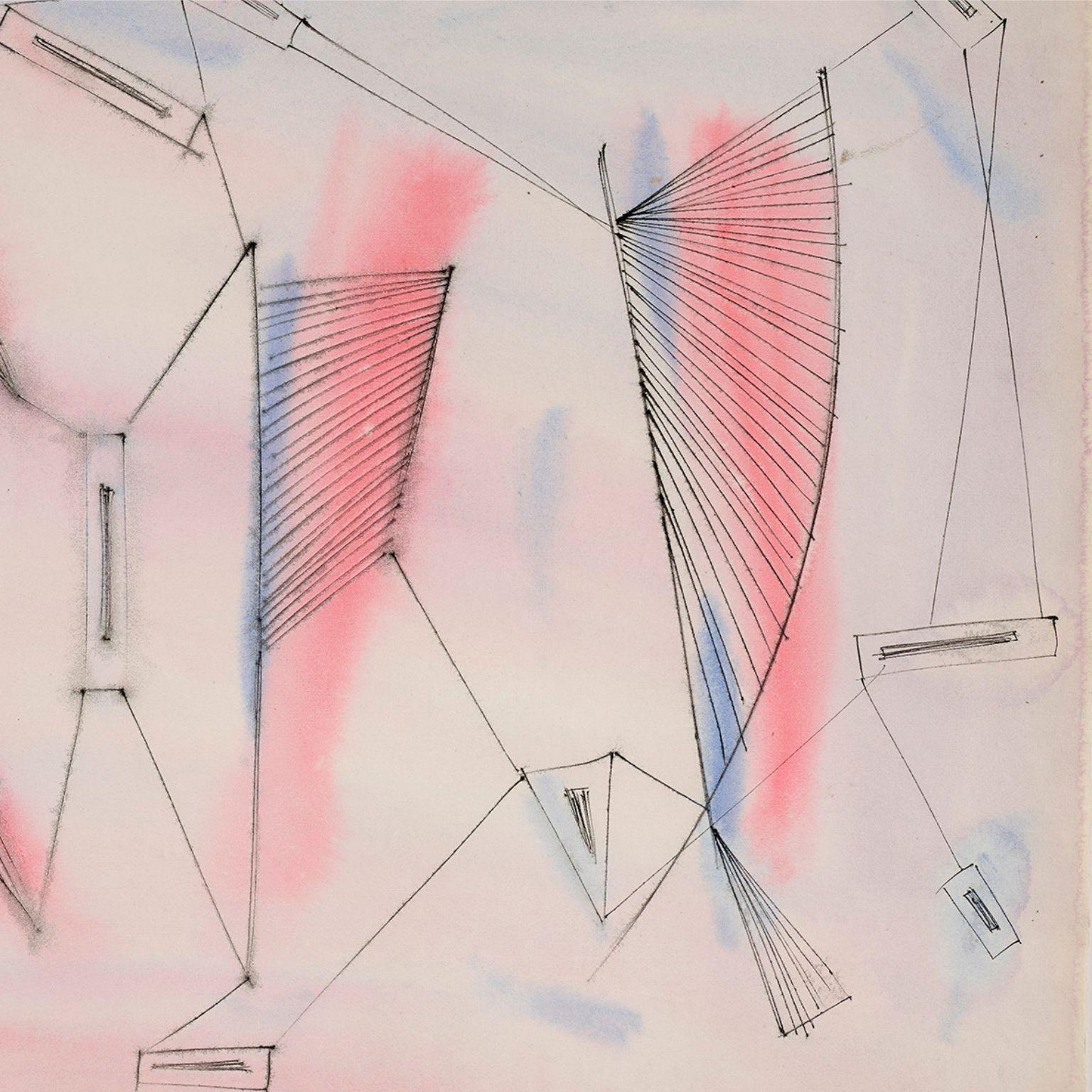 Senza titolo - Blush - Abstract Drawing Beige di Dorothy Dehner