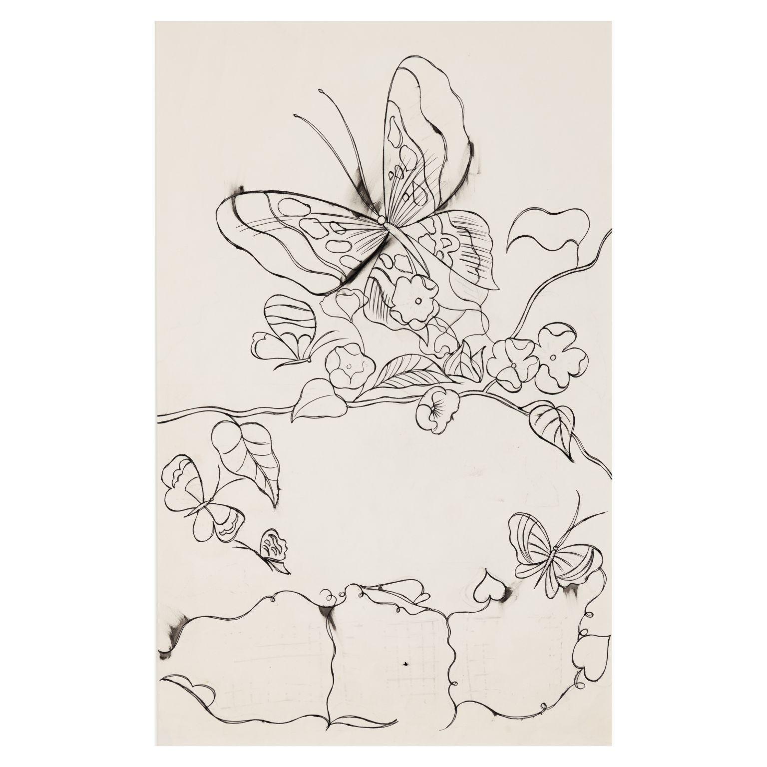 Butterflies and Flowers - Art by Andy Warhol