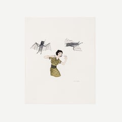 Woman & Two Bats
