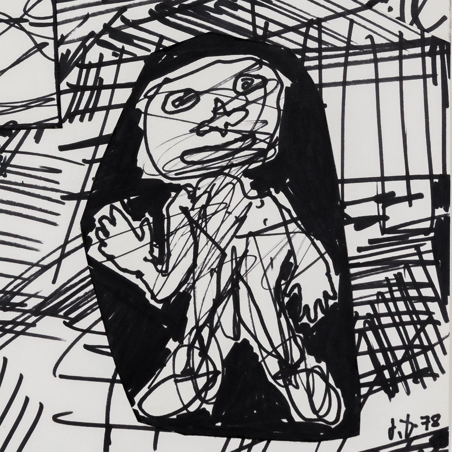 Situación XXVIII - Abstract Drawing Gris de Jean Dubuffet