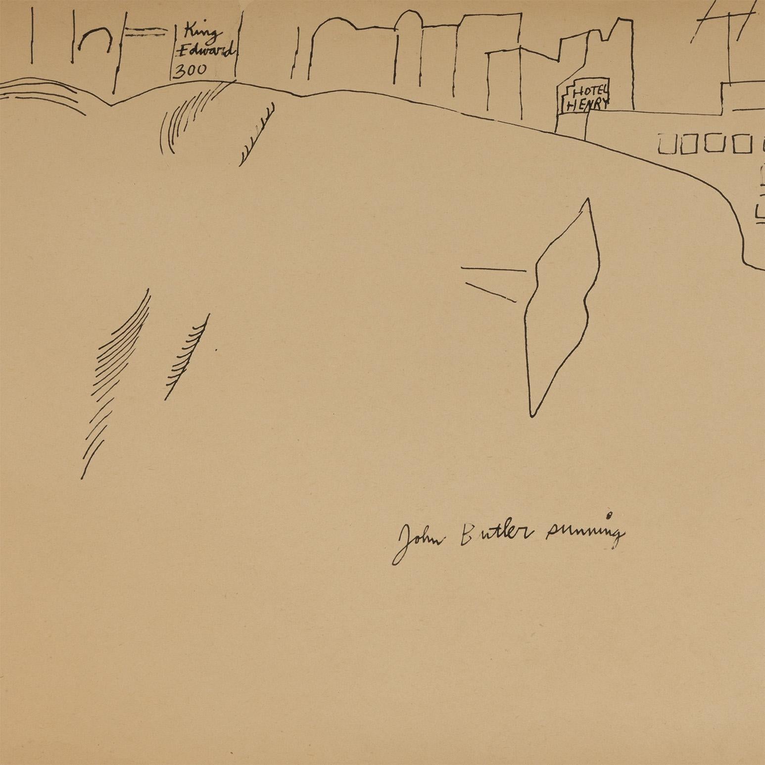 John Butler Sunning - Beige Figurative Art by Andy Warhol