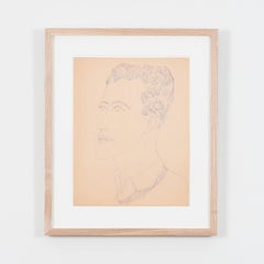 "Ritratto di giovane uomo (Carlo)", disegno a biro blu, CIRCA 1950