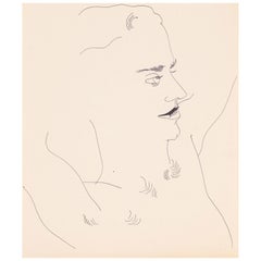 Portrait of a Man (George), drawing with ballpoint pen, circa 1956