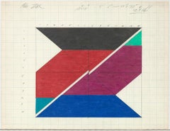 Larry Zox „Untitled (Push)“ Zeichnung