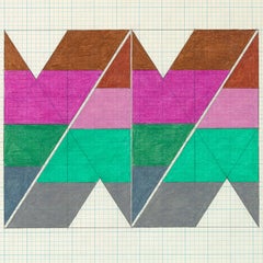 Larry Zox "Meta Center" Drawing, 1965