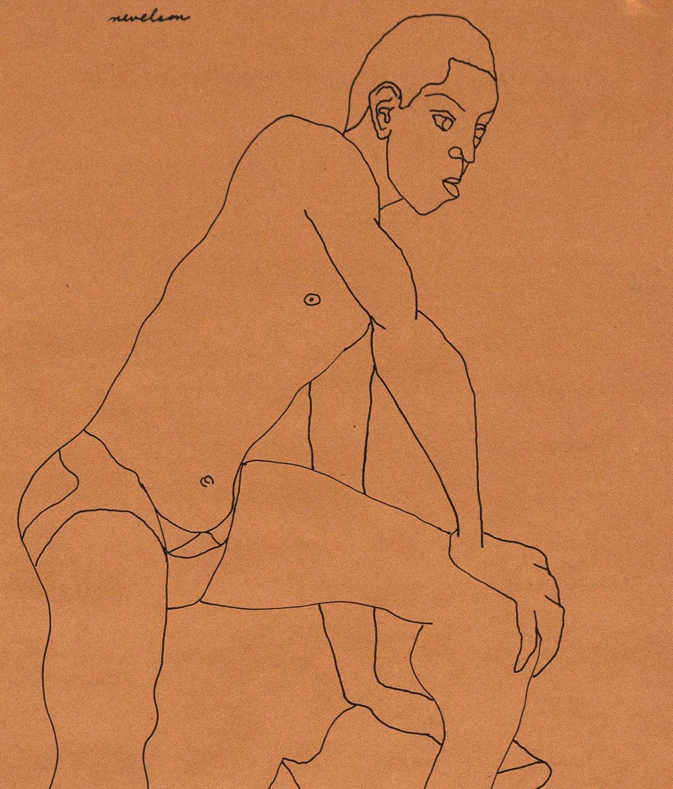 Male Model Posing - American Modern Art by Louise Nevelson