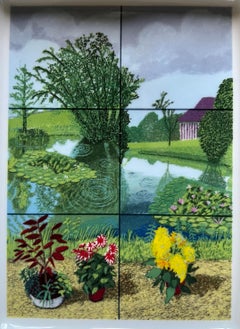 David Hockney - Water Lilies in the Pond with Pots of Flowers Ashtray