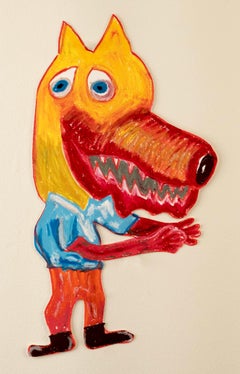 Oil Pastel Animal Drawings and Watercolors - 38 For Sale at 1stDibs