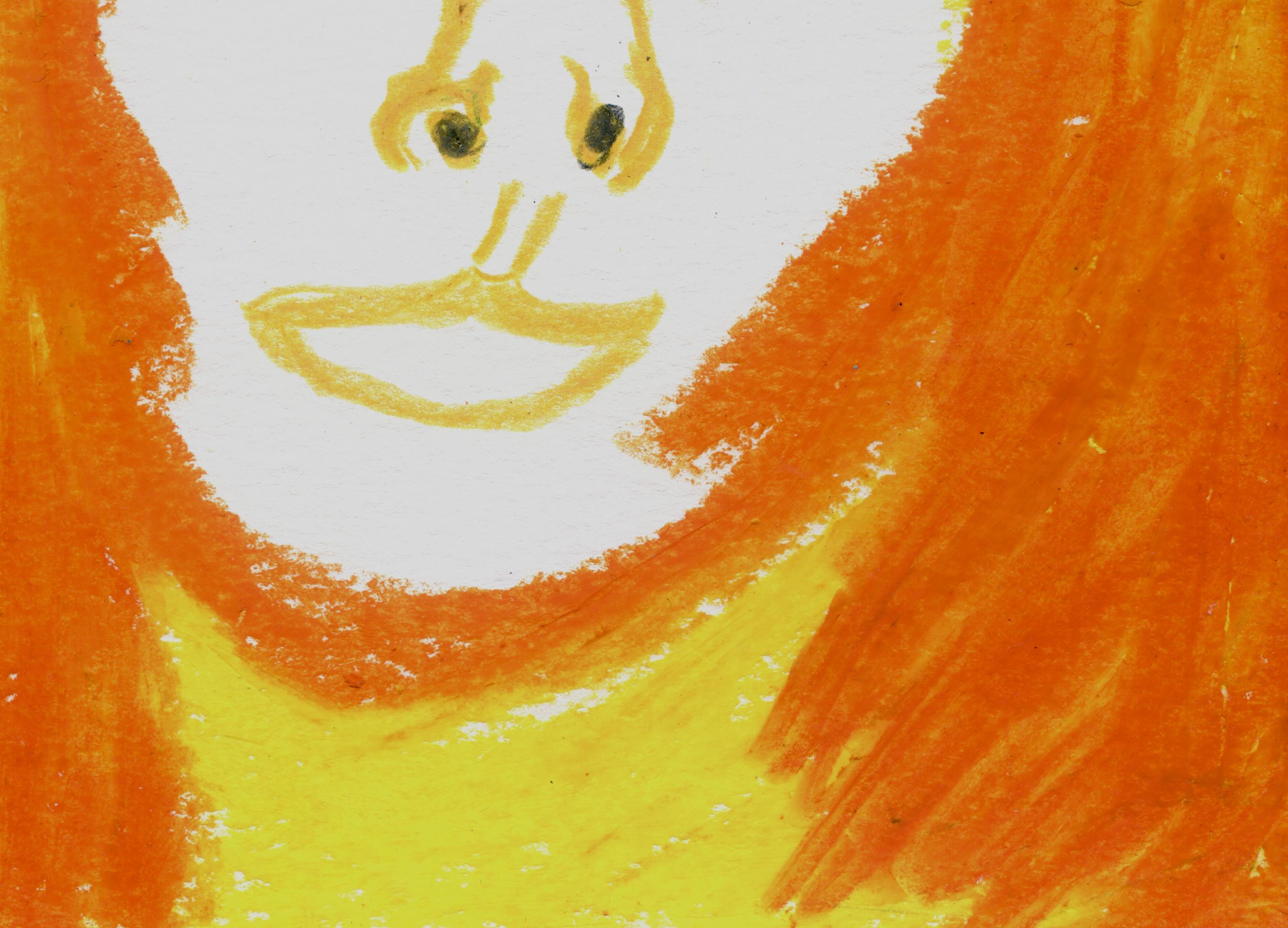 Gesicht in Orange (Zeitgenössisch), Art, von Dulphe Pinheiro Machado
