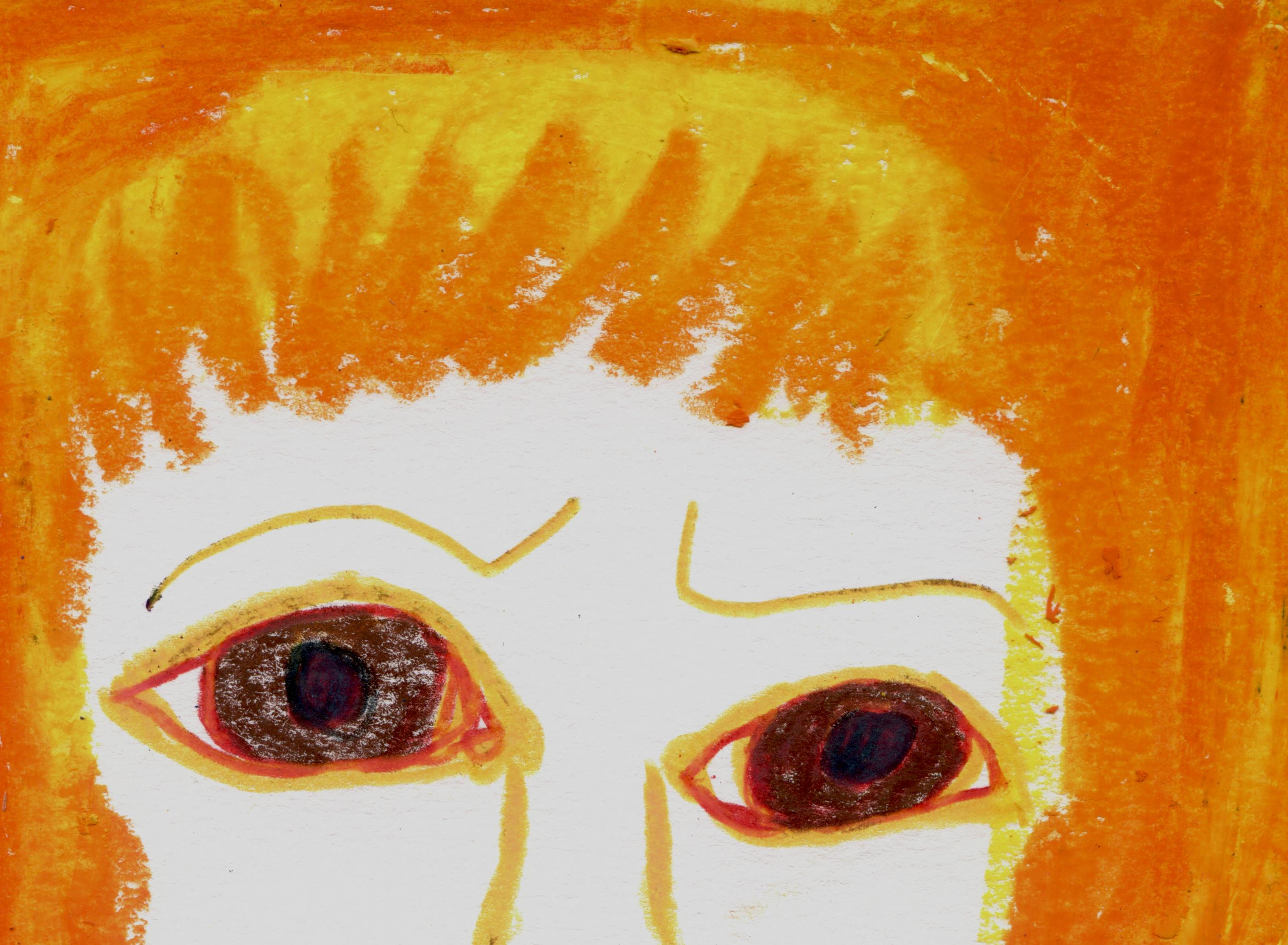 Gesicht in Orange – Art von Dulphe Pinheiro Machado