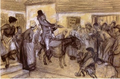William Glackens Charcoal on Paper Drawing, Dated 1902