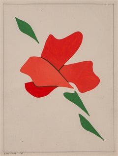 Disegno a guazzo e grafite su tavola di Lois Field, datato 1947