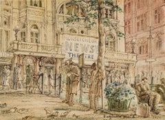 Watercolor Painting of the Monseigneur News Theatre, by Reginald Marsh, 1925