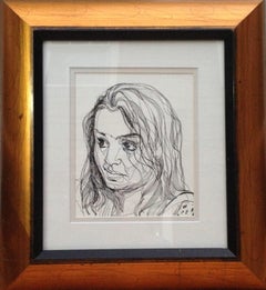 Pen on Paper Drawing by Nakul Mondal, Titled "Amrita She Loves the Rain", 2013