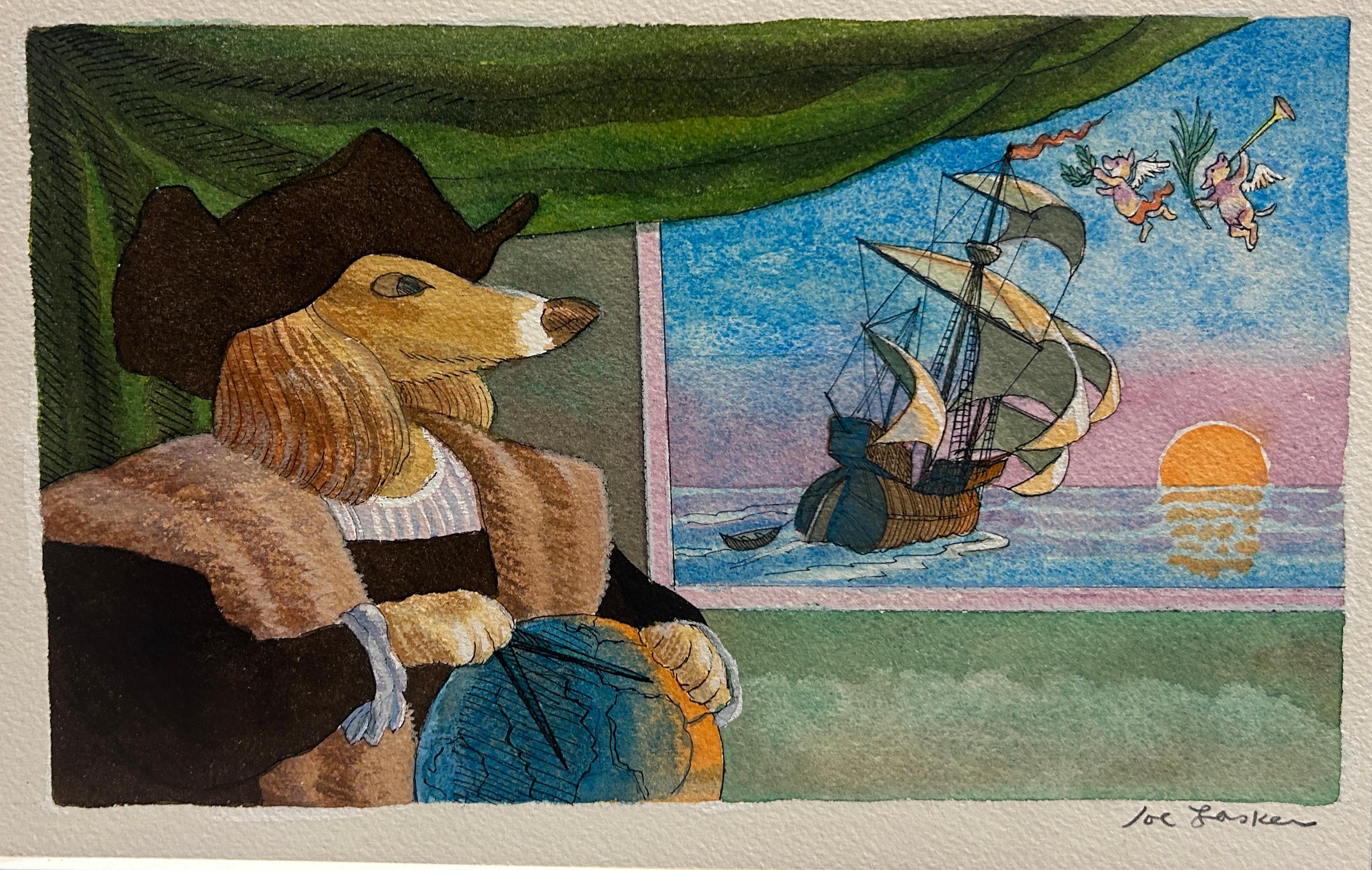 Joe Lasker Figurative Art - Tales of a Sea Dog Family - Viking 