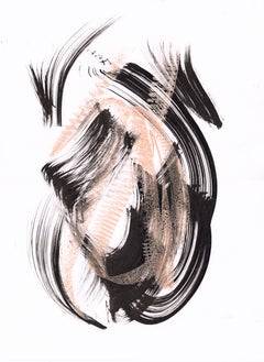 Disegno astratto calligrafico. Spazzola volante