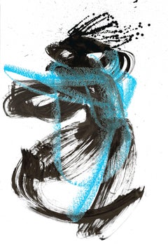 Energy painting. Expressive drawing of a female figure. Wild Dance.
