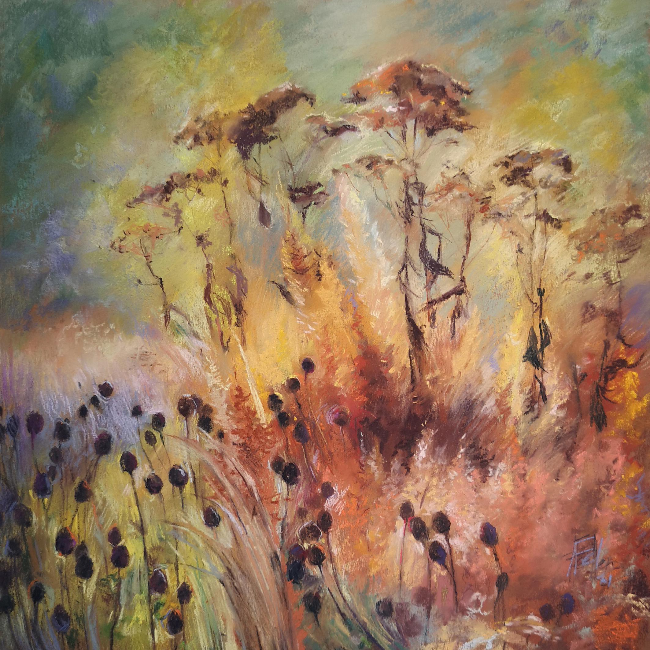 Anna Valshchikova Landscape Art - October, pastel drawing