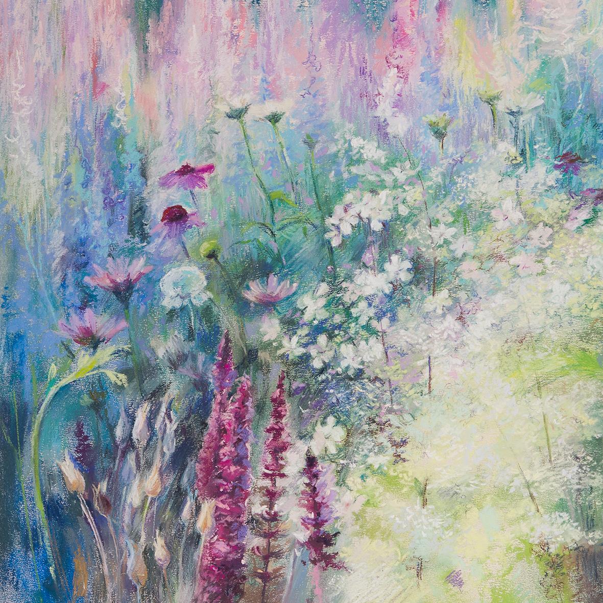 Anna Valshchikova Landscape Art - April Violet, soft pastel drawing