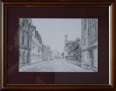 Oxford, Cityscape-Zeichnung gerahmt, Citysketch von Simon Kozhin