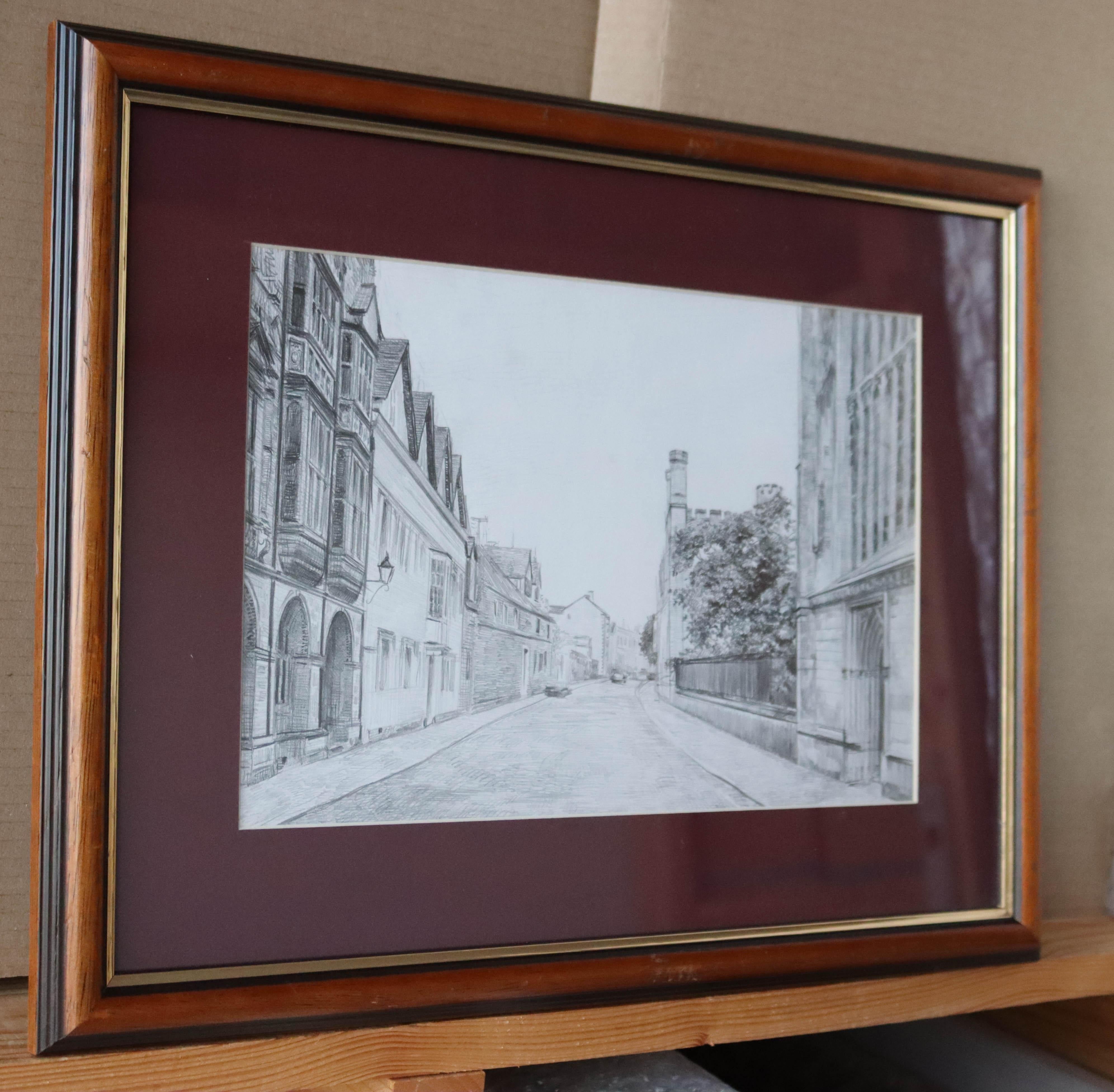 Oxford, Cityscape drawing framed, Citysketch by Simon Kozhin  For Sale 3