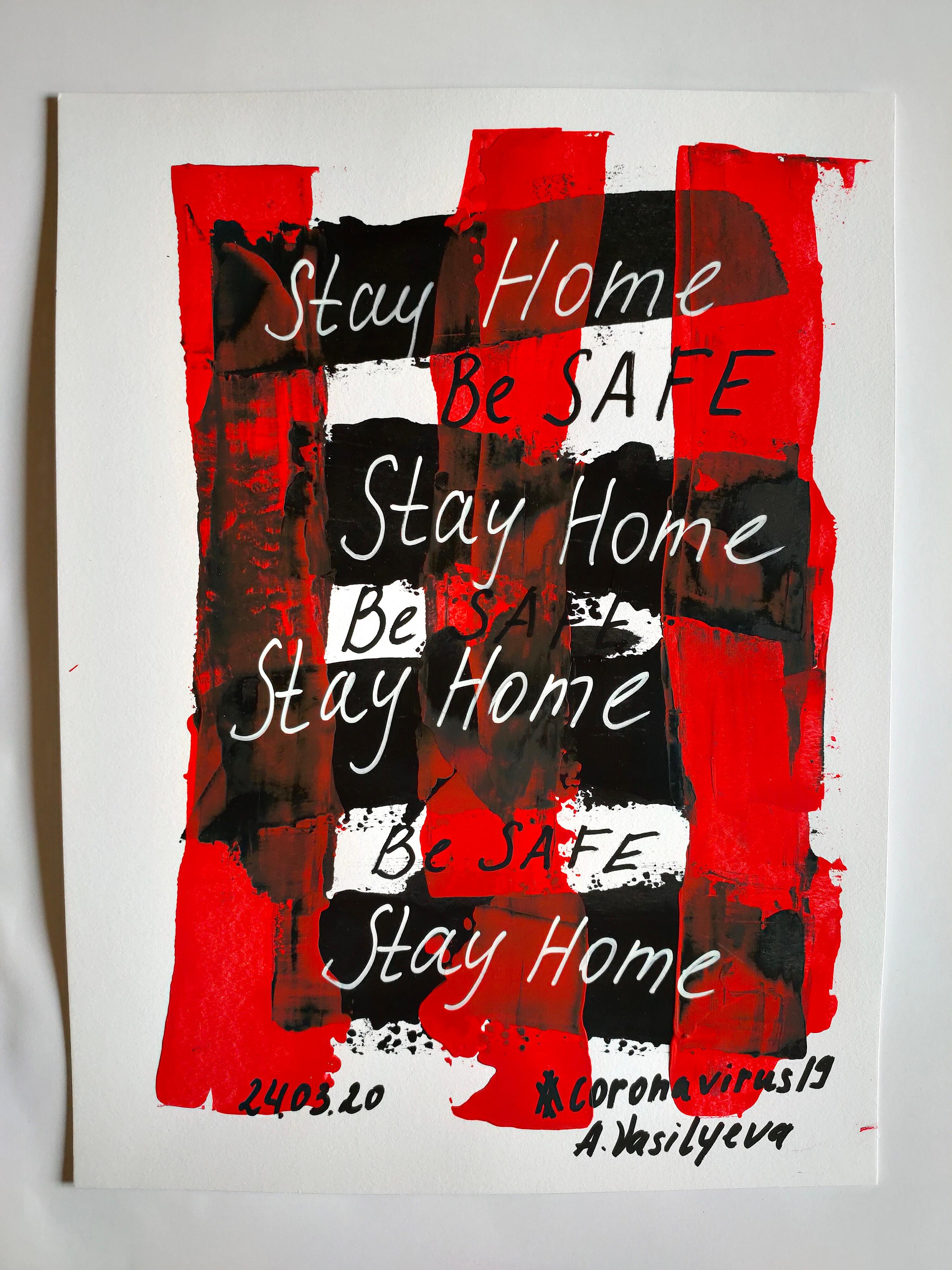 24.03.2020 - STAY HOME, BE SAFE. COVID-19 DOCUMENTARY ART on paper by Vasilyeva - Painting by Anastasia Vasilyeva