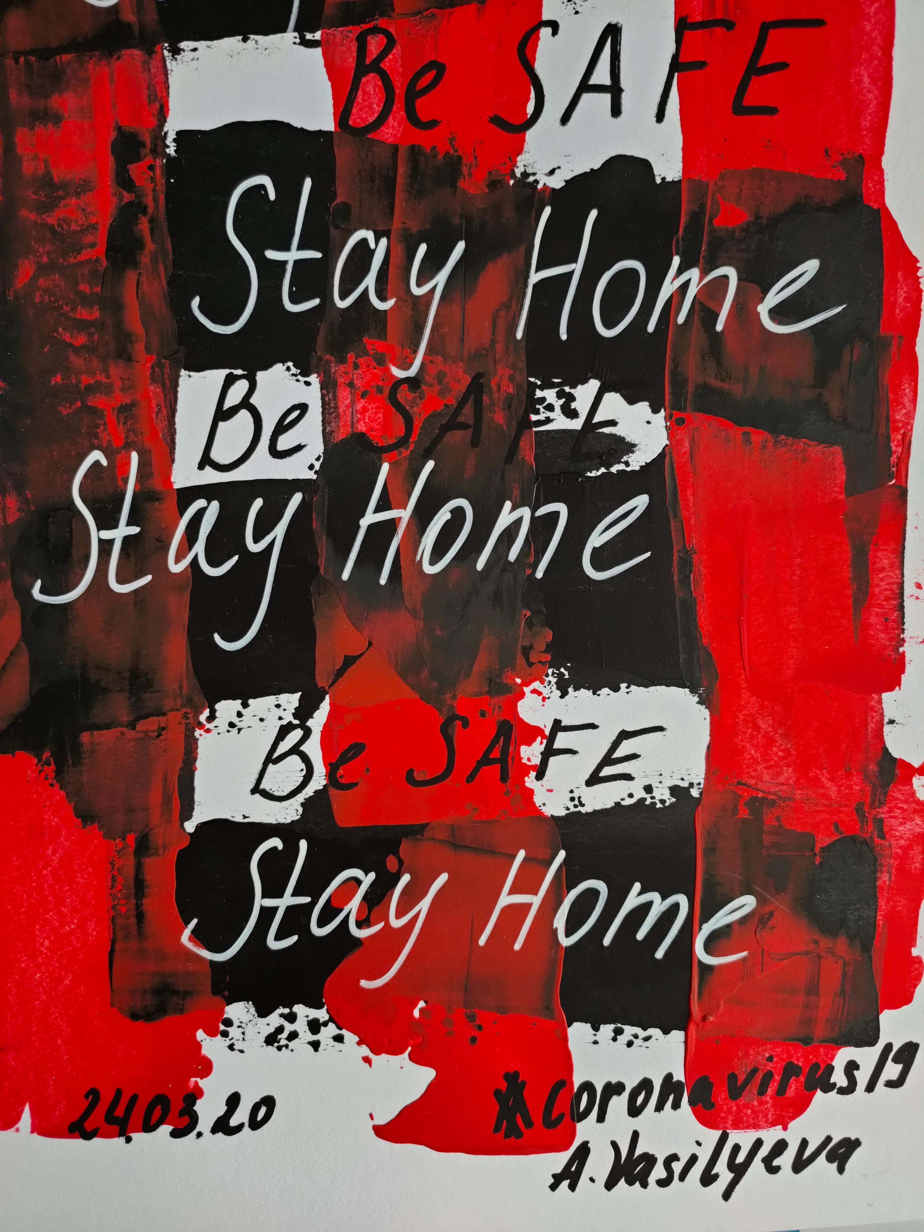 24.03.2020 - STAY HOME, BE SAFE. COVID-19 DOCUMENTARY ART on paper by Vasilyeva For Sale 2