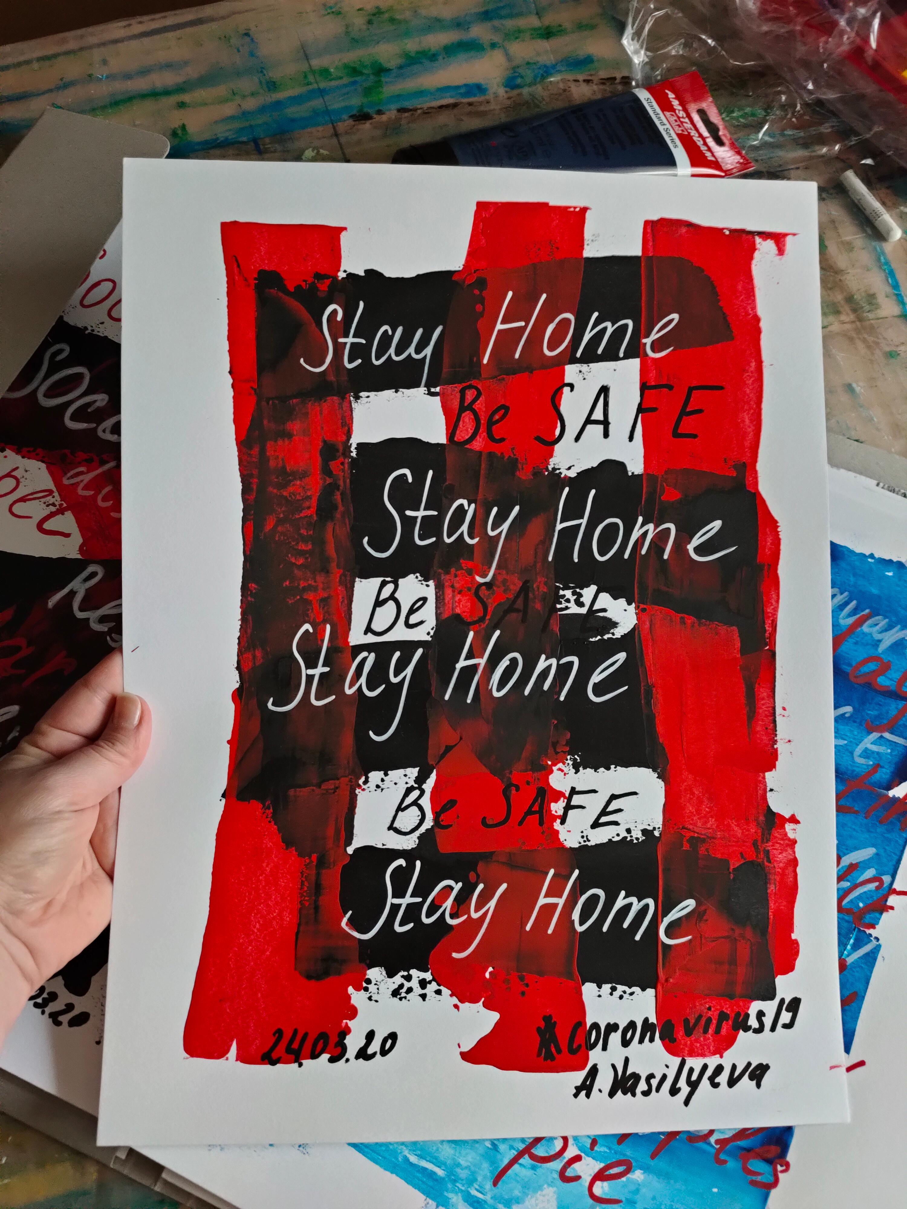 24.03.2020 - STAY HOME, BE SAFE. COVID-19 DOCUMENTARY ART on paper by Vasilyeva For Sale 3