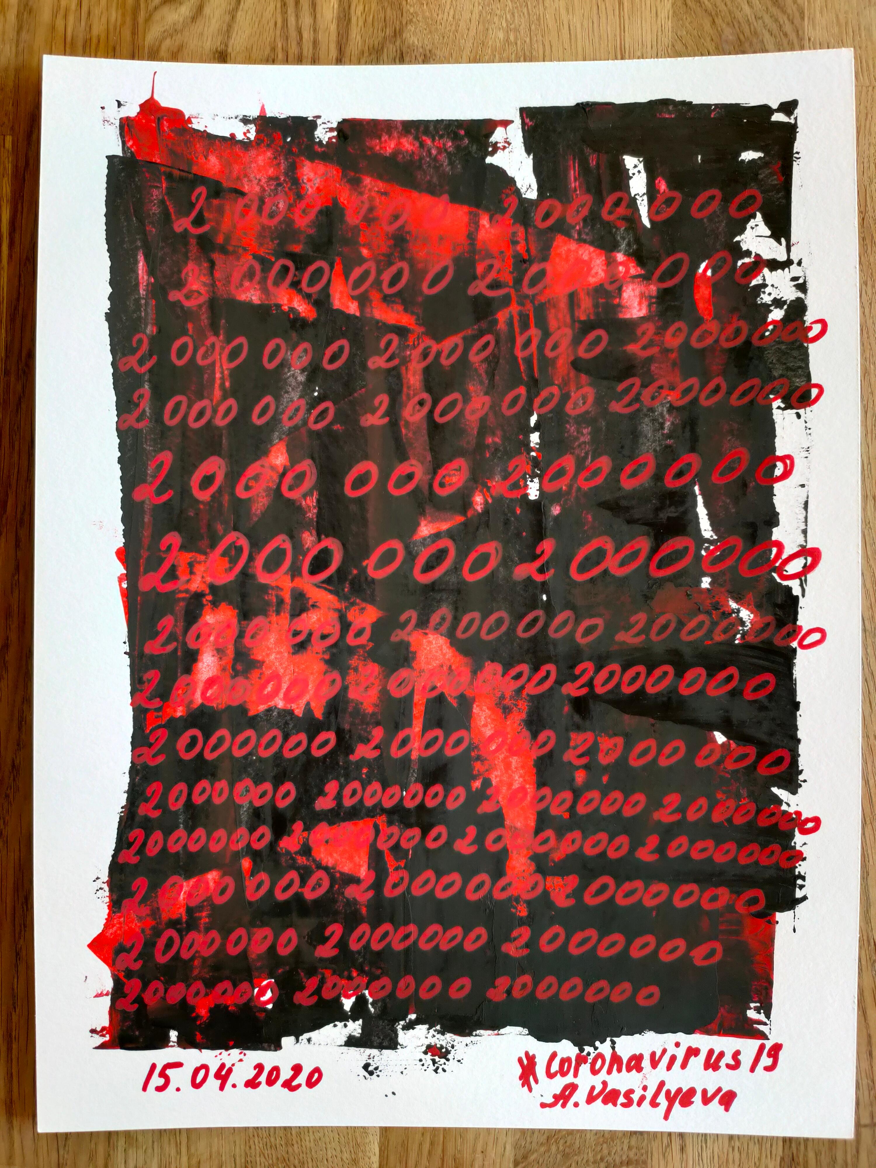 15.04.2020 - DUE MILIONI. DA COVID-19 ARTE DOCUMENTARIA su carta - Art di Anastasia Vasilyeva