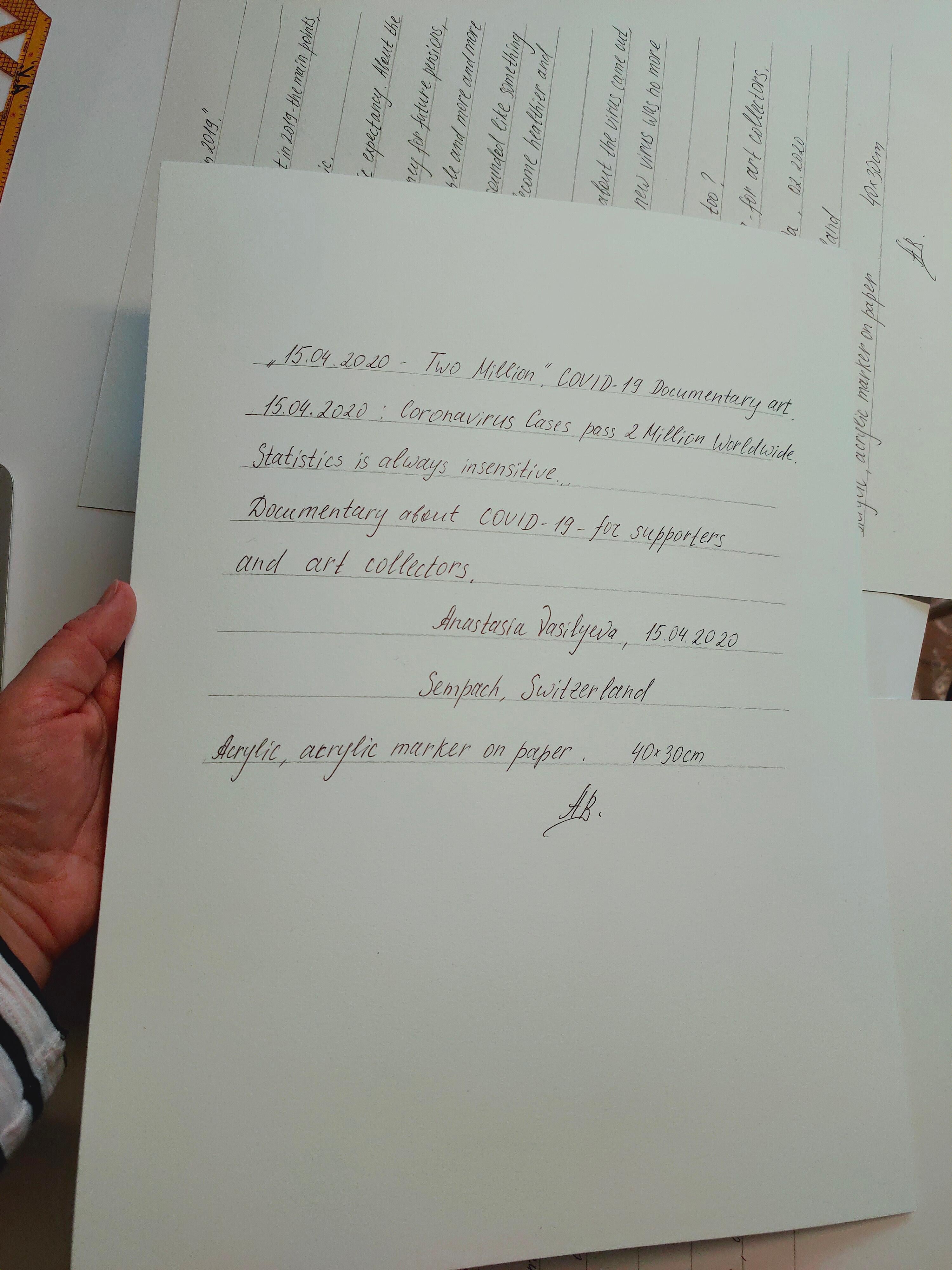 15.04.2020 - DUE MILIONI. DA COVID-19 ARTE DOCUMENTARIA su carta in vendita 1