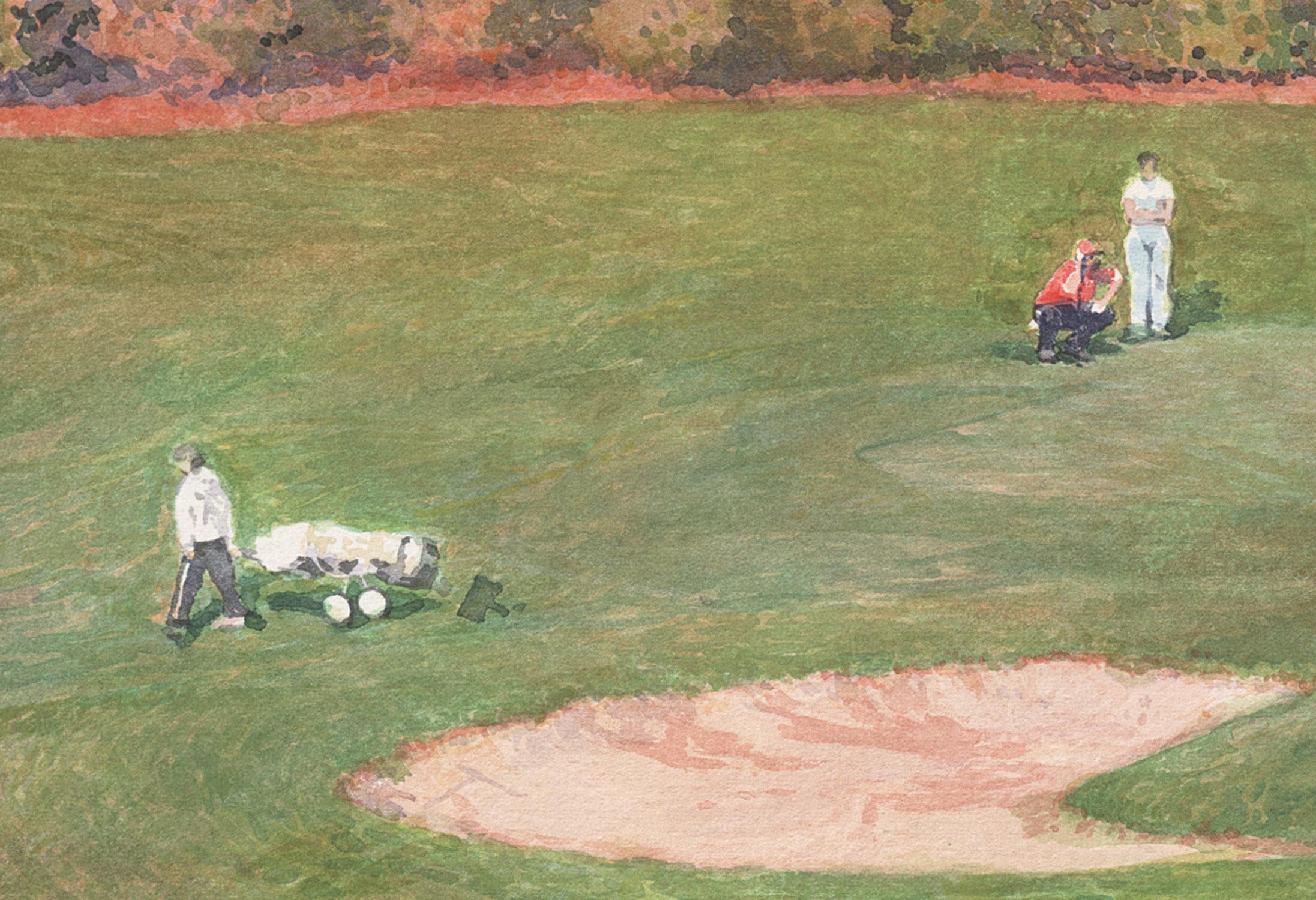 Powers-court Estate. Playing Golf - Art by Simon Kozhin