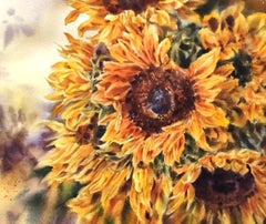 Sunflowers Watercolor painting Aquarelle