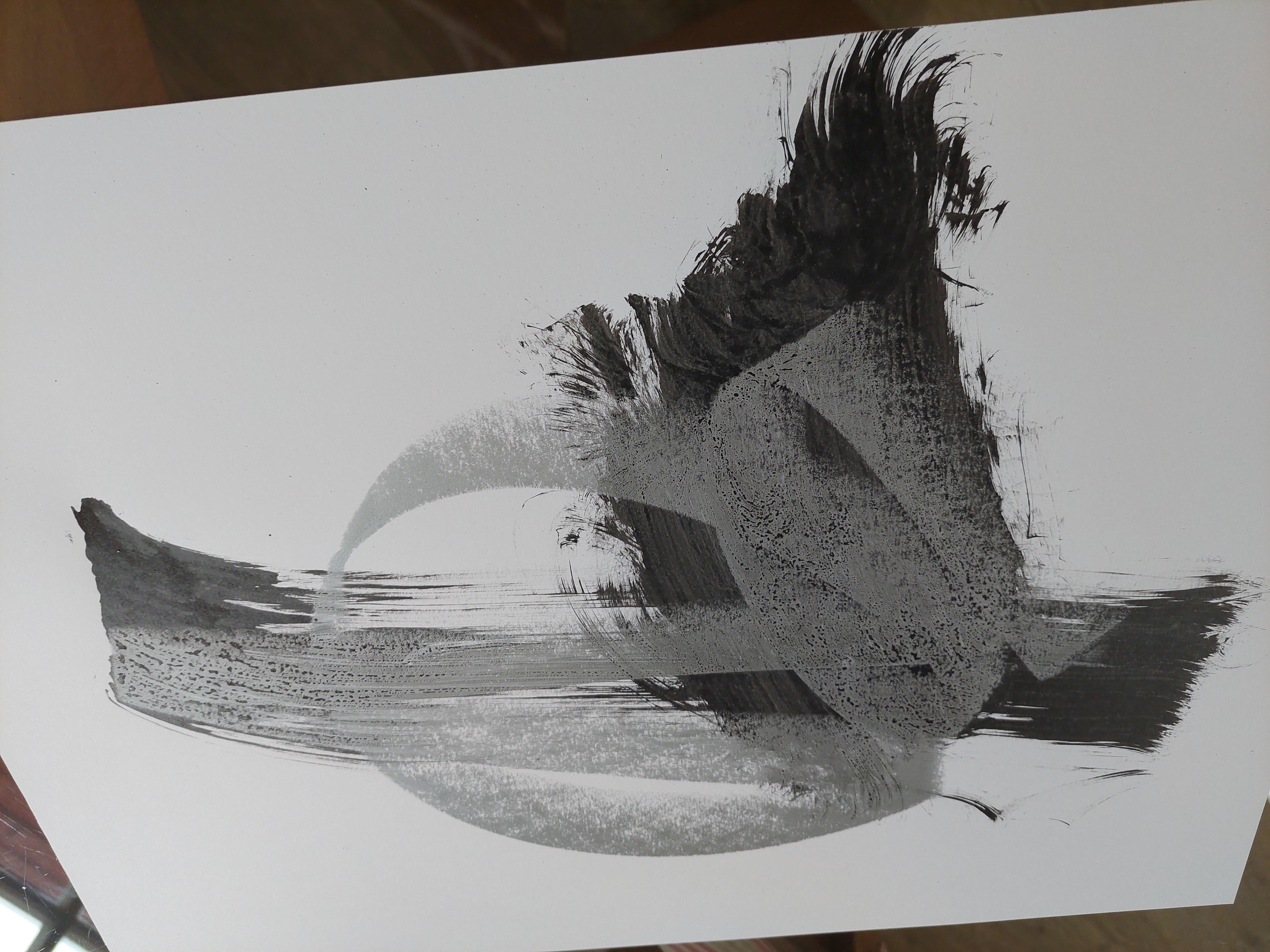 Monochrome gestural drawing. Quick Impulse For Sale 2