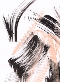 Сalligraphic Abstract Drawing. Flying Brush