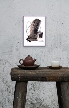 Expressive Monochrome Drawing. Abstract Gesture. Non-objective
