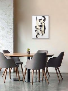 Abstract Brush Drawing. Three Black Lines