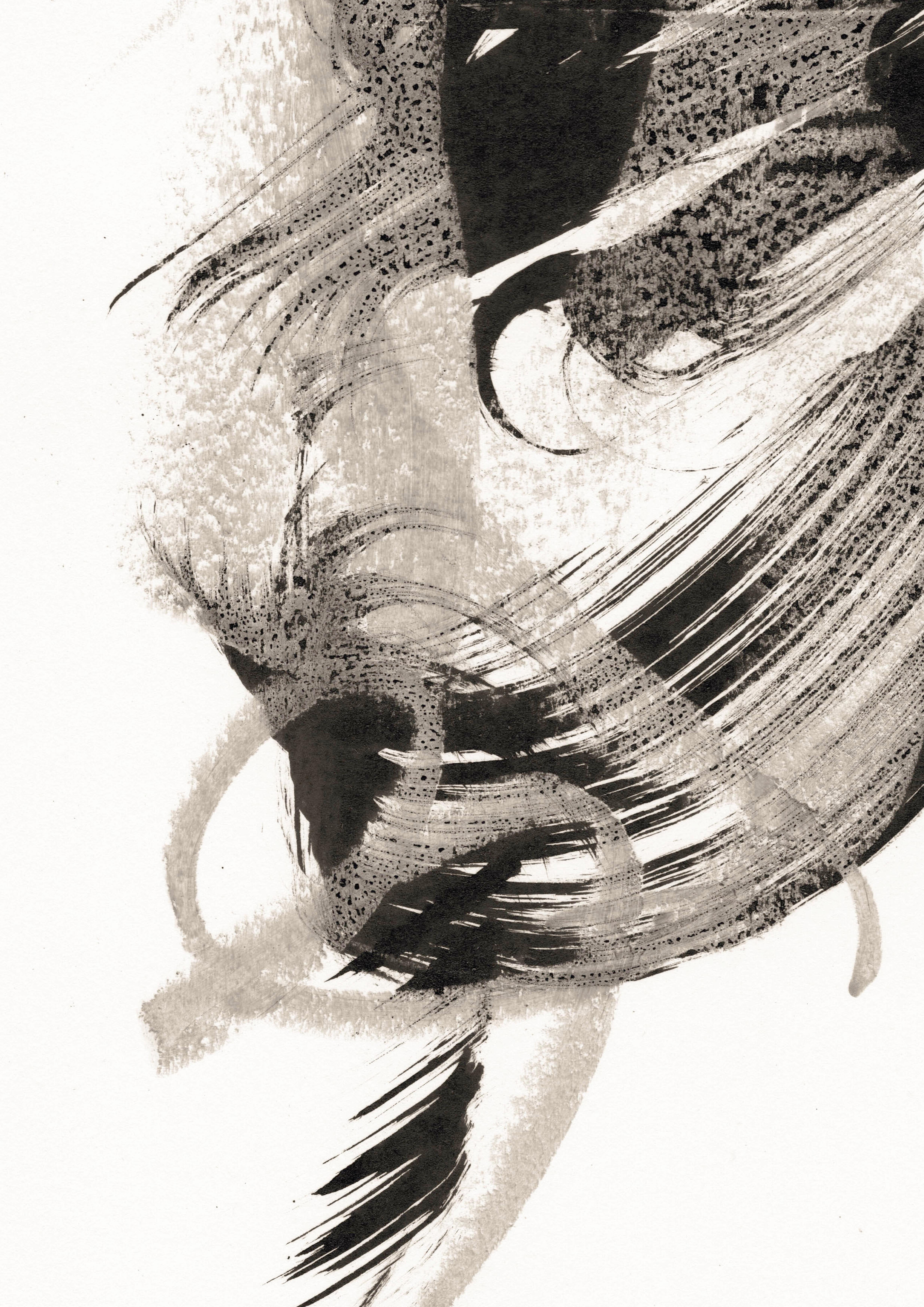 Abstract Minimalism. Monochrome artwork. Playful Breeze - Gray Abstract Drawing by Sve Gri