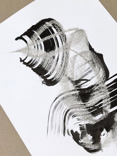 Intuitive Zen Drawing. Abstract Minimalism. Monochrome art. UFO