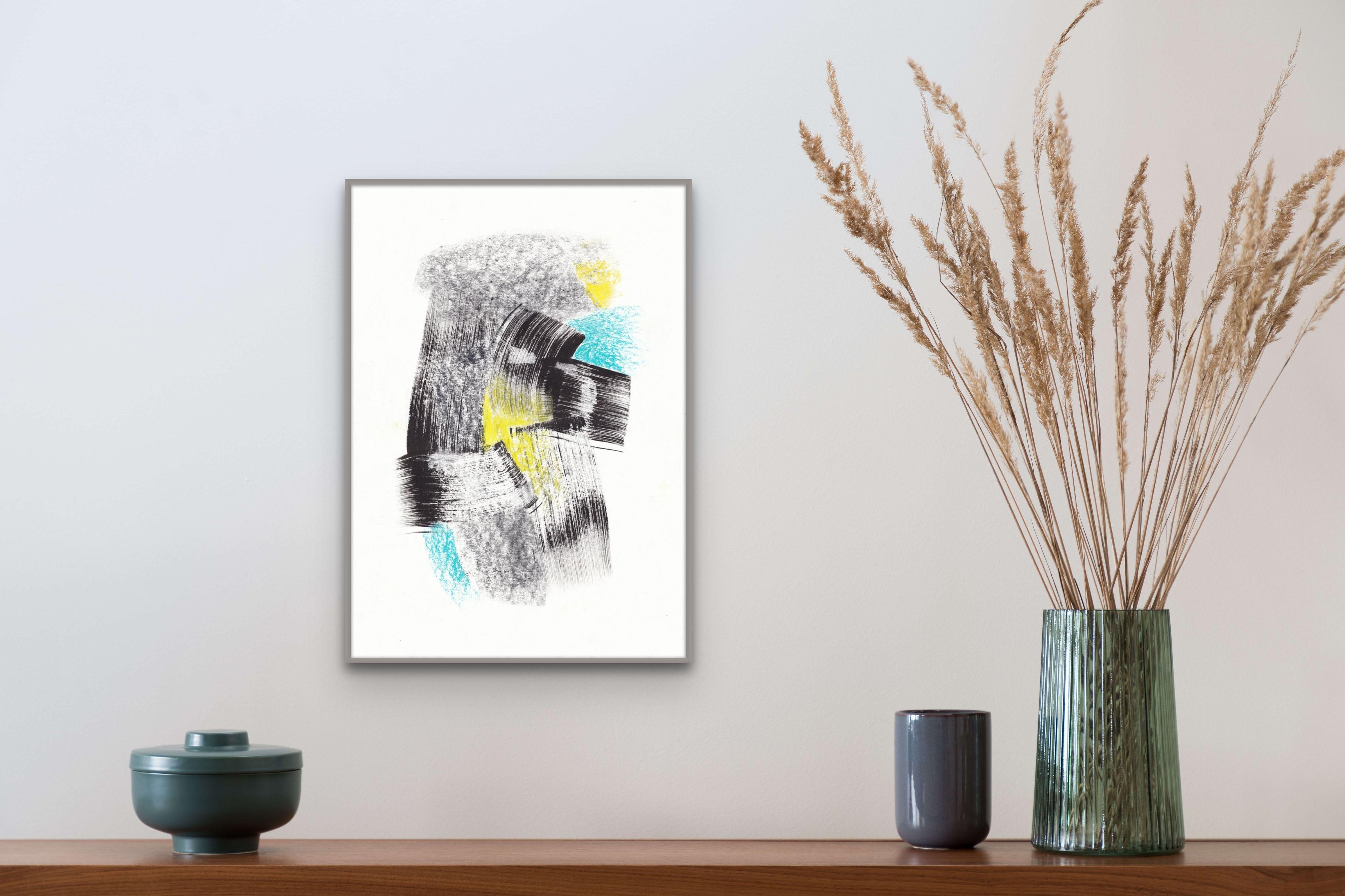 Expressive abstract artwork. Minimalistic Graphic Drawing. Vibration of Strokes - Art by Sve Gri