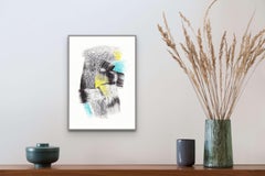 Expresiva obra de arte abstracto. Dibujo gráfico minimalista. Vibración de los golpes